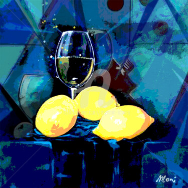 Digital Arts titled "Still life Limons" by Myriam Maury, Original Artwork, Digital Painting