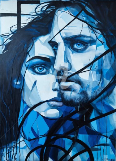 Digital Arts titled "Un homme , une femm…" by Myriam Maury, Original Artwork, Digital Painting