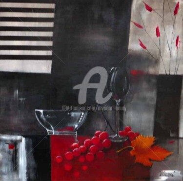 Peinture intitulée "Composition d'Autom…" par Myriam Maury, Œuvre d'art originale, Acrylique Monté sur Châssis en bois