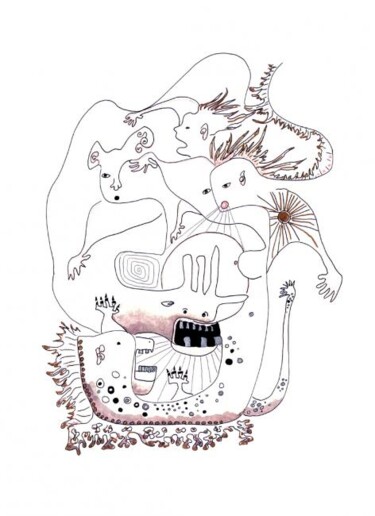 Zeichnungen mit dem Titel "Chaos et harmonie" von Myriam Schmaus, Original-Kunstwerk, Andere