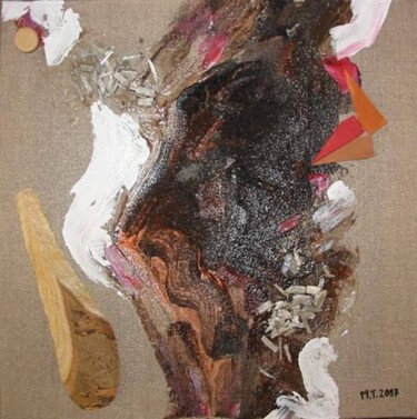 Painting titled "Sous-bois" by Myriam Thomas, Original Artwork