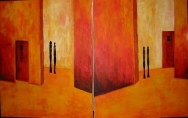 Peinture intitulée "Diptyque marocain" par Myriam Thomas, Œuvre d'art originale