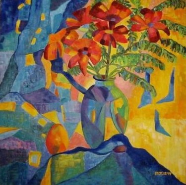 Peinture intitulée "Bouquet" par Myriam Thomas, Œuvre d'art originale