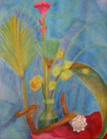 Dessin intitulée "Bouquet au coquilla…" par Myriam Thomas, Œuvre d'art originale