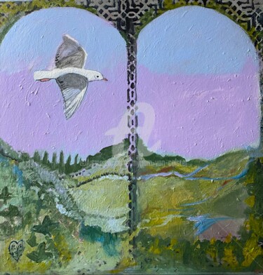 Painting titled ""Toscane"" by Myriam Van Calster, Original Artwork, Acrylic Mounted on Wood Stretcher frame