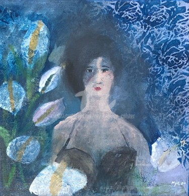 Malerei mit dem Titel "Arums" von Myriam Van Calster, Original-Kunstwerk, Acryl