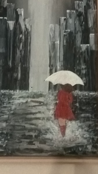 Peinture intitulée "sous-la-pluie-en-pa…" par Myriam Wasielewski, Œuvre d'art originale