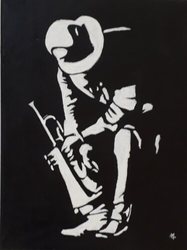 Peinture intitulée "le saxophoniste" par Myriam Wasielewski, Œuvre d'art originale, Acrylique