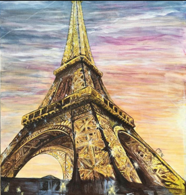 Peinture intitulée "Douceur Parisienne" par Myriam Iglesias, Œuvre d'art originale, Acrylique