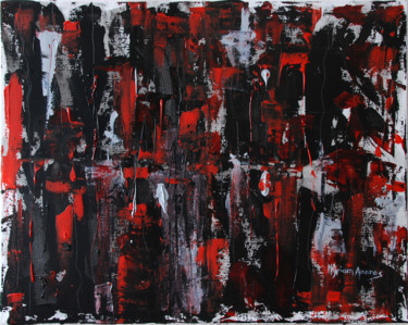 Peinture intitulée "Nuit rouge" par Myriam Amoros, Œuvre d'art originale, Acrylique