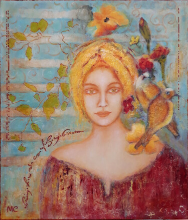 Peinture intitulée "Le Jardin Secret" par Marie Clémence, Œuvre d'art originale, Acrylique Monté sur Châssis en bois