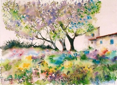 Peinture intitulée "Provence Sauvage" par Myriam Fischer, Œuvre d'art originale, Huile