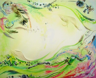 Peinture intitulée "COEUR DE SOUFFLE" par Myriam Fischer, Œuvre d'art originale, Acrylique