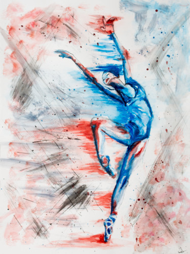 Peinture intitulée "La Danseuse (2)" par Myriam Lonardi, Œuvre d'art originale, Aquarelle