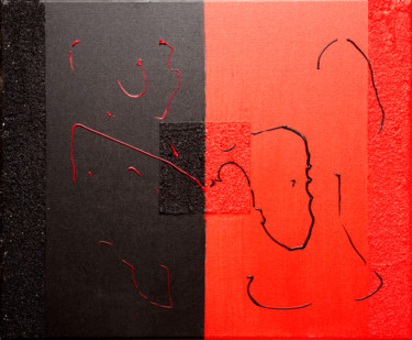 Peinture intitulée "Rouge et Noir" par Myriam Lonardi, Œuvre d'art originale, Acrylique