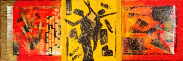 Peinture intitulée "Tryptique - Africa" par Myriam Lonardi, Œuvre d'art originale, Acrylique