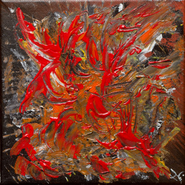 Peinture intitulée "Rouge éclat" par Myriam Lonardi, Œuvre d'art originale, Acrylique
