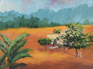 Painting titled "Camerún" by Myriam Lucas, Original Artwork, Oil