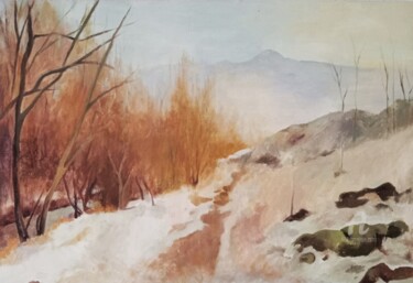 Painting titled "Yelmo nevado" by Myriam Lucas, Original Artwork, Oil