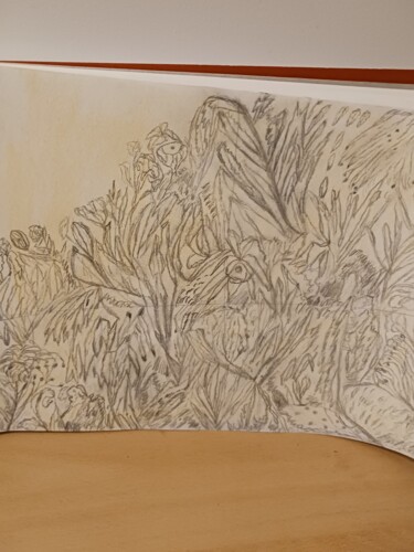 Σχέδιο με τίτλο "Forêt" από Myriam Rouffiange, Αυθεντικά έργα τέχνης, Μολύβι