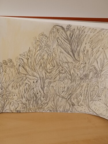 Tekening getiteld "Forêt" door Myriam Rouffiange, Origineel Kunstwerk, Potlood