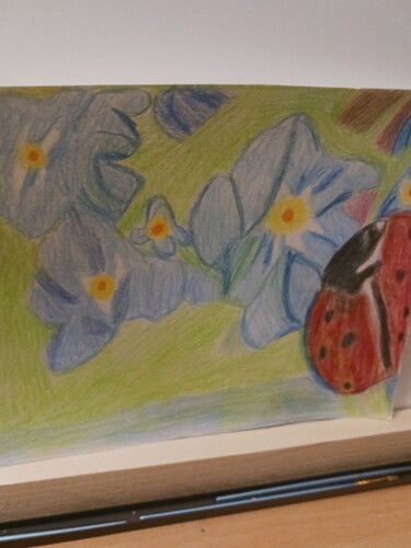 Drawing titled "Printemps" by Myriam Rouffiange, Original Artwork, Pencil