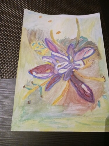 Peinture intitulée "Fleur de safran" par Myriam Rouffiange, Œuvre d'art originale, Aquarelle