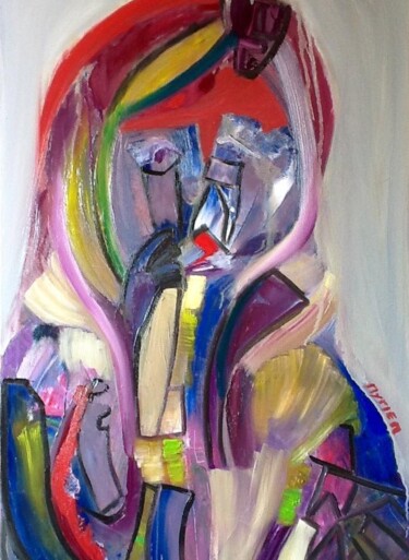Pintura titulada "De face" por Myriem Monghal, Obra de arte original, Oleo