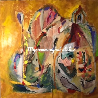 Painting titled "Histoires" by Myriem Monghal, Original Artwork, Acrylic