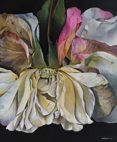 Pintura titulada "Desert Rose" por Myroslava Denysyuk, Obra de arte original, Oleo