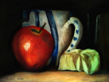 Painting titled "simple-breakfast" by Abdél Zhairi, Original Artwork, Pastel