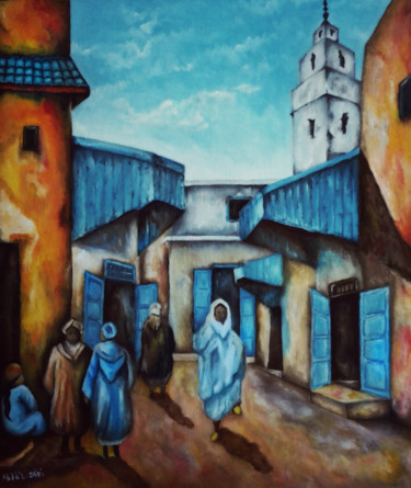 Painting titled "traditonal-life" by Abdél Zhairi, Original Artwork, Oil