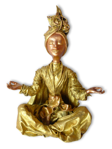 Skulptur mit dem Titel "Meditation" von Myrthyra, Original-Kunstwerk, Stoff