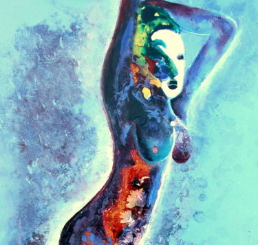 Peinture intitulée "nu-masqué" par Mysane, Œuvre d'art originale, Autre