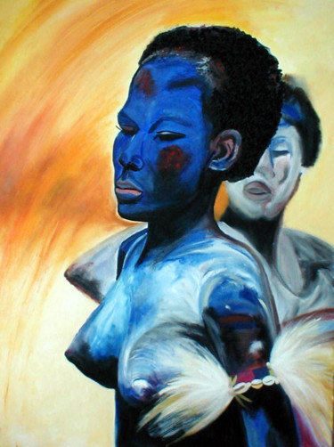 Painting titled "vaudou" by Mysane, Original Artwork, Oil