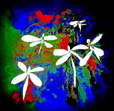 Arts numériques intitulée "libellules-en-folie…" par Mysane, Œuvre d'art originale, Peinture numérique