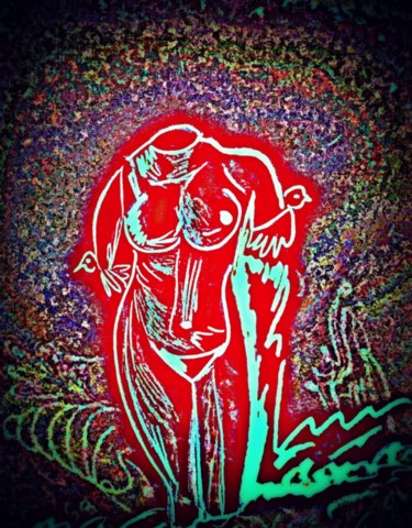 Digitale Kunst mit dem Titel "magie-rouge" von Mysane, Original-Kunstwerk, Digitale Malerei