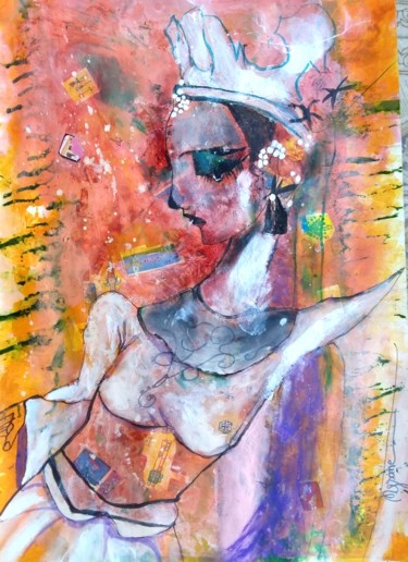 Malerei mit dem Titel "fiesta-de-fogueres" von Mysane, Original-Kunstwerk, Andere