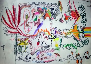 Drawing titled "ce-matin-un-lapin..." by Mysane, Original Artwork, Marker