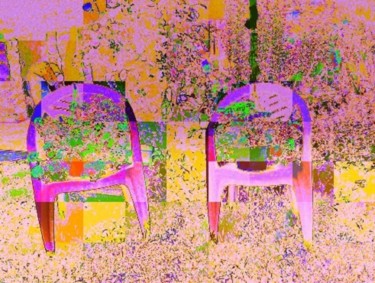 Digital Arts titled "deux-chaises-fleuri…" by Mysane, Original Artwork, Digital Painting
