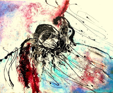 Peinture intitulée "colibri-lapin-2-" par Mysane, Œuvre d'art originale, Autre