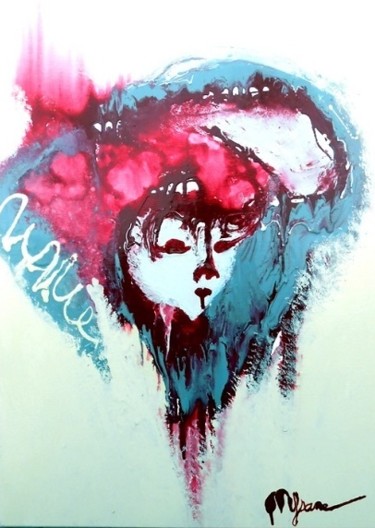 Peinture intitulée "corazon de sangre" par Mysane, Œuvre d'art originale, Autre
