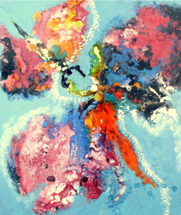 Peinture intitulée "papillons amis" par Mysane, Œuvre d'art originale, Acrylique