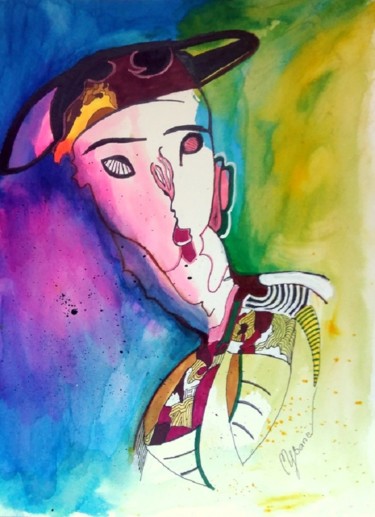 Disegno intitolato "l 'oreille-du-toréa…" da Mysane, Opera d'arte originale, Inchiostro