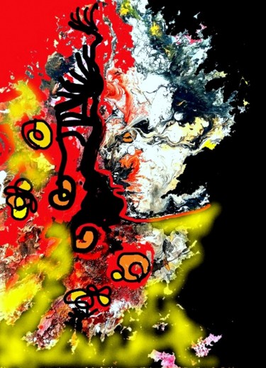 Arts numériques intitulée "il-aimait-les-fleurs" par Mysane, Œuvre d'art originale, Peinture numérique