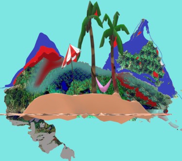 Digitale Kunst mit dem Titel "2040-vacances-au-ca…" von Mysane, Original-Kunstwerk, Digitale Malerei