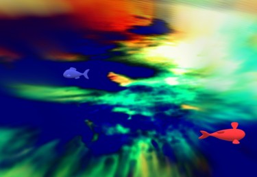 Digitale Kunst mit dem Titel "Sous les mers du Sud" von Mysane, Original-Kunstwerk, Digitale Malerei