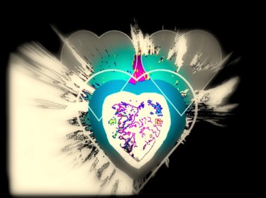 Arts numériques intitulée "coeur à coeur" par Mysane, Œuvre d'art originale, Peinture numérique