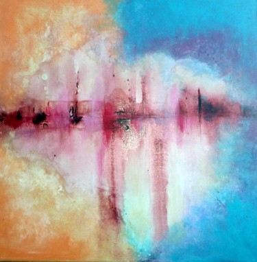 Peinture intitulée "Coeur de brume" par Mysane, Œuvre d'art originale, Acrylique