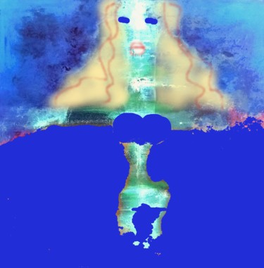 Arts numériques intitulée "la blonde aux yeux…" par Mysane, Œuvre d'art originale, Peinture numérique